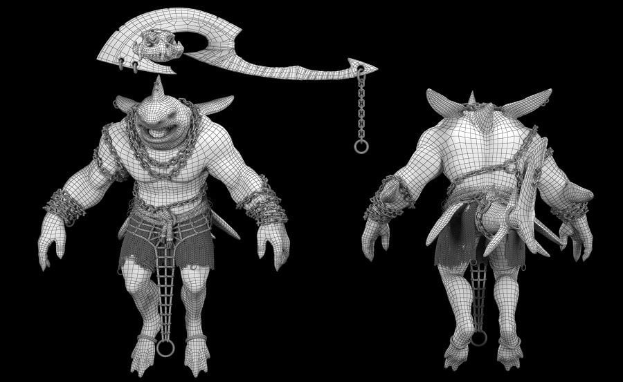 malla del modelado 3d