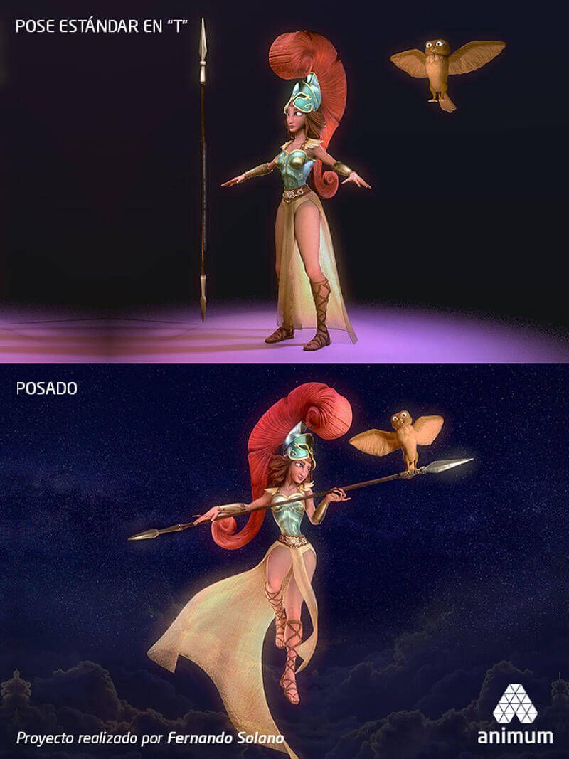 pasos creación personajes pose modelado antes después