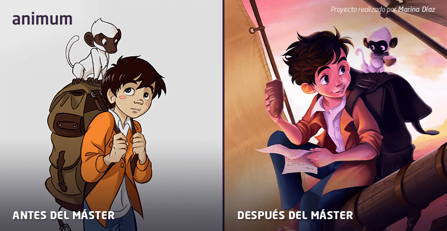 antes y después de los alumnos de Dibujo