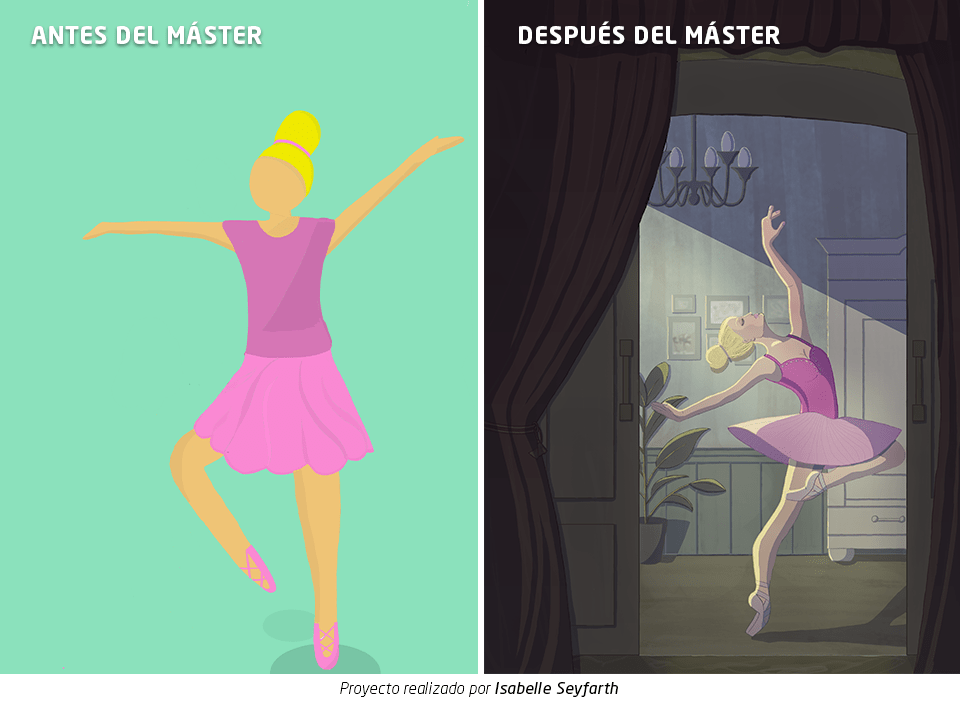 antes y después de los alumnos de Dibujo