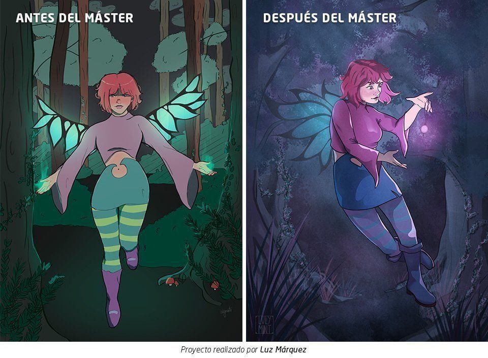 antes y después de los alumnos de Dibujo