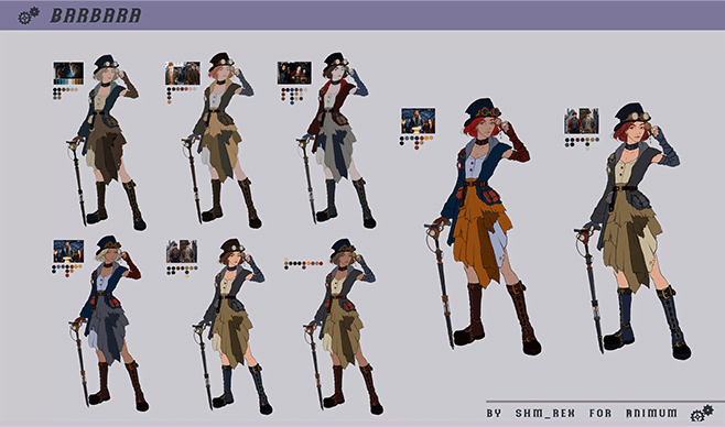 color personaje estilo steampunk