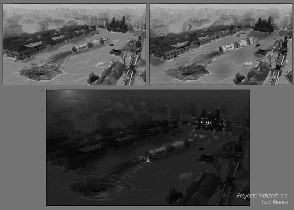 escenarios en concept art iluminacion