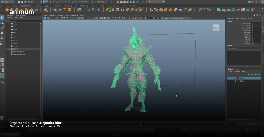 Del concepto al render: el proceso completo de modelado de una criatura 3D para cine